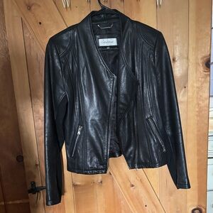 Calvin Klein Women's Sleek Black Leather Jacket